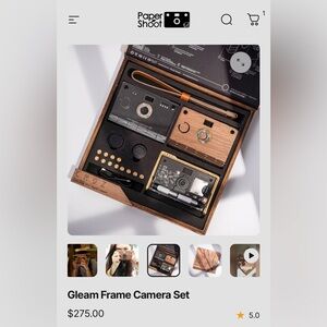 Paper Shoot Gleam Frame Camera Set - Wood &
Transparent